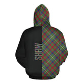 Shaw Green Modern Tartan Hoodie Half of Me - Cross Style